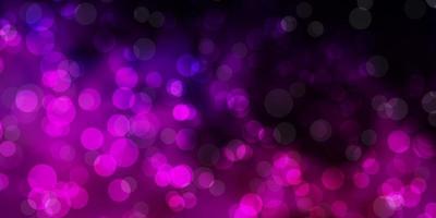 Dark Purple, Pink vector backdrop with circles.