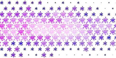 Light Purple vector backdrop with virus symbols.