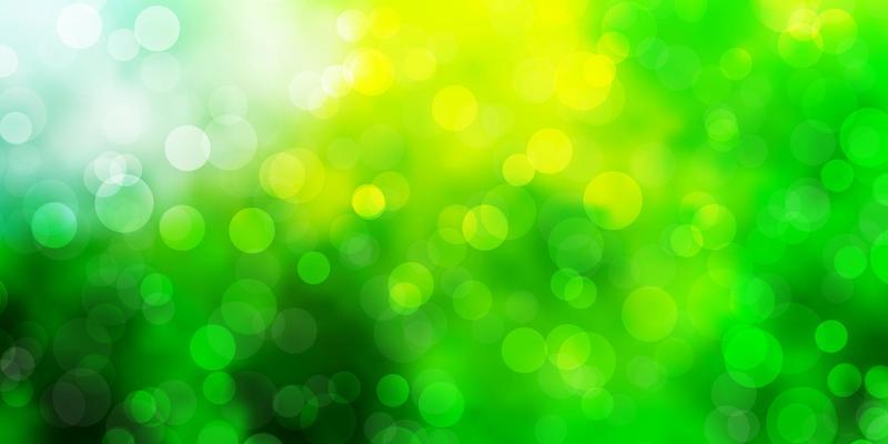 Light Green, Yellow vector background with circles.