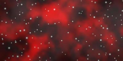 Fondo de vector rojo oscuro con estrellas de colores.