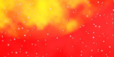 Light Red, Yellow vector background with colorful stars.