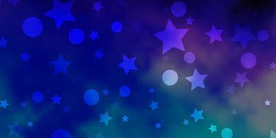 Dark Pink, Blue vector template with circles, stars.