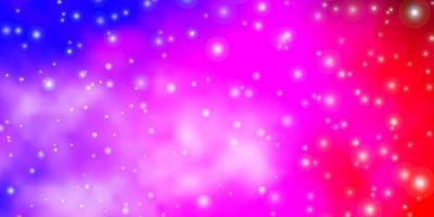 Light Pink, Blue vector background with small and big stars.