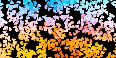 Dark blue, yellow vector background with random forms.