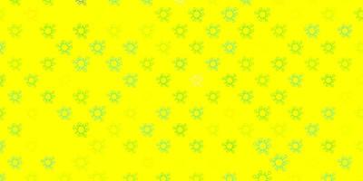Light blue, yellow vector pattern with coronavirus elements.