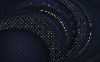 Geometric navy blue abstract background. Overlap layer on dark space with glitters effect decoration. Modern graphic design template elements for poster, flyer, brochure, or banner vector