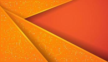 fondo de corte de papel naranja. decoración de corte de papel en capas realista abstracta texturizada con efectos de patrón de semitono de brillo dorado. espacio para texto