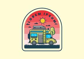 Motorhome with roof box flat illustration vector