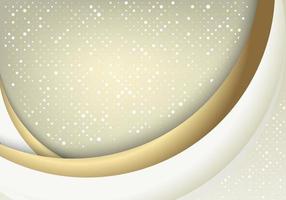 Luxury golden and white overlap layers background with glitters vector