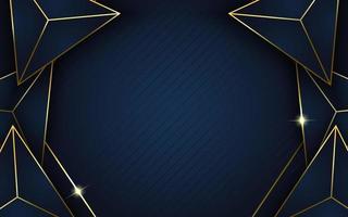 dark blue overlap layers with gold line vector