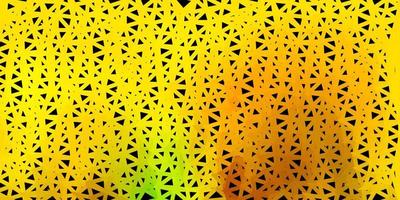 Dark green, yellow vector abstract triangle pattern.