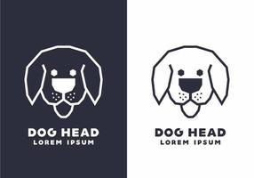 Stiff art style of two dog head vector