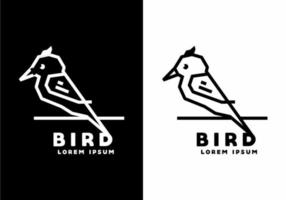 estilo de arte rígido de pájaro blanco y negro vector
