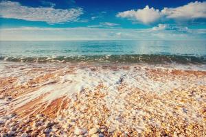 pebbles on the sea coast. Sicily. Italy. Europe photo