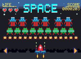 plantilla de interfaz de usuario de juego espacial vector