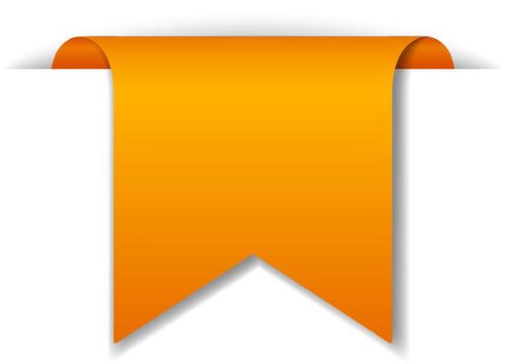 Orange banner design on white background