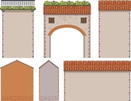 Different designs of brick walls vector