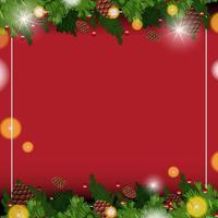 Empty banner in Christmas theme with ornaments vector