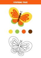 Color cute butterfly. Worksheet for kids. vector