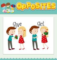 Opposite words for give and get vector