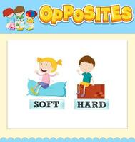 Opposite words for soft and hard vector
