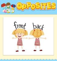 Opposite words for front and back vector