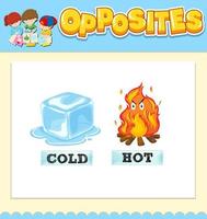 Opposite words for cold and hot vector