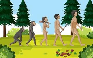 5 stages of human evolution cartoon vector