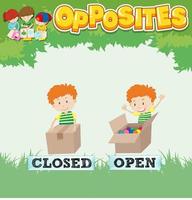 Opposite words for closed and open vector
