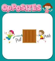 Opposite words for pull and push vector