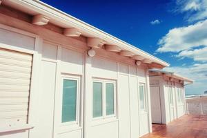 White wooden house in the summer. Sicily, Italy, Europe. photo