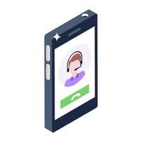 Editable icon of online customer services vector