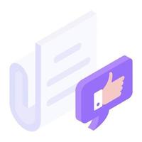 Customer review report in isometric icon vector