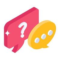 Faq, frequently asked questions in isometric icon design vector