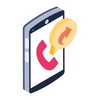 A conceptual icon of call forward in isometric vector