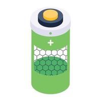 Battery cell icon in isometric design vector