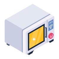 icono de horno eléctrico en diseño isométrico vector