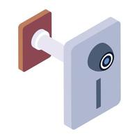 Closed circuit television, cctv camera surveillance eye icon in isometric style vector