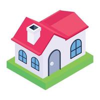 Modern isometric style icon of home in editable design vector