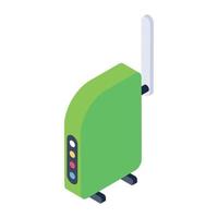 Internet service, wireless wifi modem in isometric vector