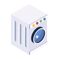 A home appliance icon in isometric design, washing machine icon vector