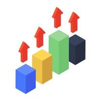 Icon of business growth in editable isometric design vector