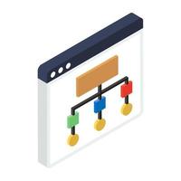 Web sitemap icon diagram in isometric design vector