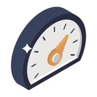 Speedometer gauge in isometric icon vector