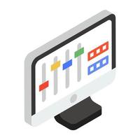 Control panel icon in isometric design vector