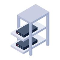 icono de racks de servidor, vector editable