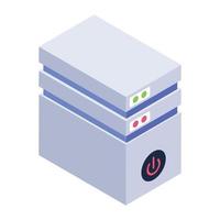 Computer processing unit, icon of cpu in isometric design vector