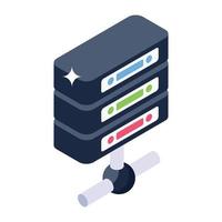 Shared server hosting concept icon, isometric vector style