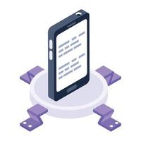 Trendy design of mobile programming icon vector