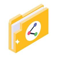 Share folder icon in isometric design vector